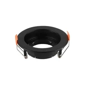 V-TAC GU10 LED műanyag spotlámpa keret, fekete billenthető lámpatest - SKU 6659
