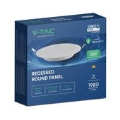 V-TAC CREE SMD süllyeszthető, műanyag, kerek LED panel 18W, CCT - SKU 78646