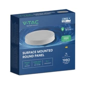 V-TAC CREE SMD felületre szerelhető, műanyag, kerek LED panel 18W, CCT - SKU 78766