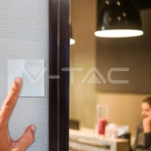 V-TAC okos érintőkapcsoló, 3 gombos fehér, üveg - SKU 8419
