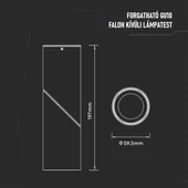 V-TAC GU10 LED forgatható falon kívüli lámpatest, fehér, tartozék GU10 foglalattal, 20 cm - SKU 8946