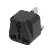 MCL multisocket átalakító, angol UK dugó, többféle dugalj, fekete