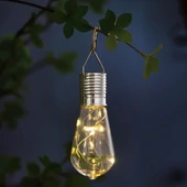 Garden of Eden felakasztható szolár lámpa - izzó - 4 meleg fehér LED - 4,7 x 11 cm