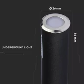 V-TAC 0.5W 12V kültéri talajlámpa, IP67 90°, meleg fehér - SKU 1463