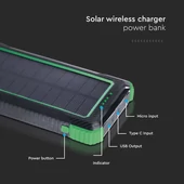 Power bank with Wireless charging and Solar panel, 10000mAh battery