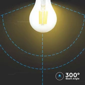 V-TAC 10W E27 meleg fehér filament A60 LED égő - SKU 214410