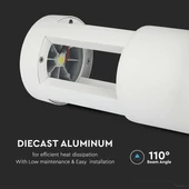 V-TAC 10W kültéri COB LED lámpa oszlop 25 cm, természetes fehér, fehér házzal - SKU 8317