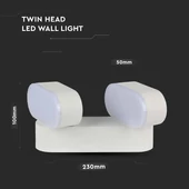 12W Led Wall Lamp Movable White Body 3000K