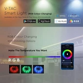 V-TAC 10W okos LED szalag szett, 5m, RGB - SKU 2583