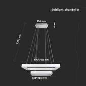 113W LED Dimmable Soft Light Chandelier, 3000K, Square White body