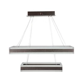113W LED Dimmable Soft Light Chandelier, 3000K, Square Coffee brown body