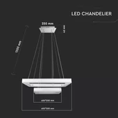 115W Soft Light Chandelier Dimmable White 3000K