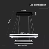 115W Soft Light Chandelier Dimmable Black 3000K