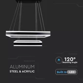 115W Soft Light Chandelier Dimmable Black 3000K