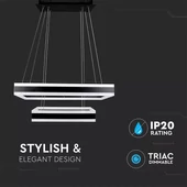 115W Soft Light Chandelier Dimmable Black 3000K