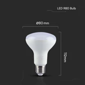 V-TAC 11W E27 természetes fehér R80 LED égő - SKU 23900