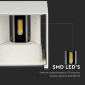 11W LED Wall Lamp With Bridgelux Chip White 3000K Square