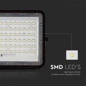 V-TAC 12000mAh napelemes LED reflektor 15W hideg fehér, 1200 Lumen, fekete házzal - SKU 7825