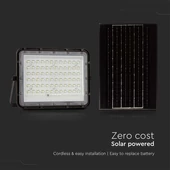 V-TAC 12000mAh napelemes LED reflektor 15W hideg fehér, 1200 Lumen, fekete házzal - SKU 7825