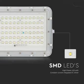V-TAC 12000mAh napelemes LED reflektor 15W természetes fehér, 1200 Lumen, fehér házzal - SKU 7844