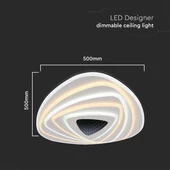 V-TAC 120W Dekoratív háromszög mennyezeti lámpa, fényerőszabályozható, CCT - SKU 15357