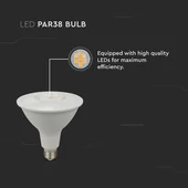 V-TAC 12.8W E27 hideg fehér PAR38 LED égő - SKU 23892