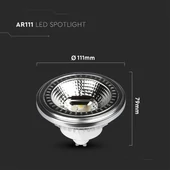 V-TAC 12W AR111 GU10 dimmelhető LED égő természetes fehér 40° - SKU 217235