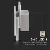 V-TAC 12W beltéri szürke fali LED lámpa természetes fehér - SKU 8207