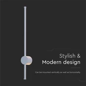 White 12W LED wall lamp, 3000K, IP65