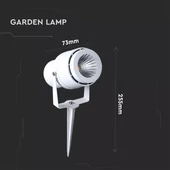 12W LED Garden Spike Lamp White Body Green