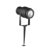 V-TAC 12W, fekete, földbe szúrható talajlámpa, IP65, meleg fehér - SKU 217544