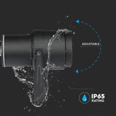 V-TAC 12W, fekete, földbe szúrható talajlámpa, IP65, meleg fehér - SKU 217544