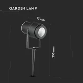 12W LED Garden Spike Lamp Black Body 4000K