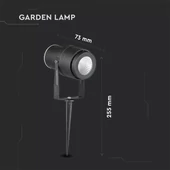 12W LED Garden Spike Lamp Black Body Green