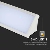 V-TAC Landscape 12W kültéri fali LED lámpa hideg fehér, fehér házzal, 100 Lm/W - SKU 6815