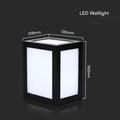 12W LED Wall Light Black Body 6400K