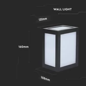 12W LED Wall Light Black Body 3000K