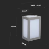12W LED Wall Light Grey Body 6400K