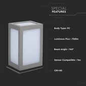 12W LED Wall Light Grey Body 6400K