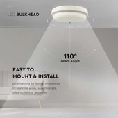 V-TAC 12W LED mennyezeti lámpa, IP54, fehér házas, meleg fehér - SKU 10195