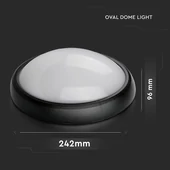 12W LED Full Oval Ceiling Lamp Black Body IP54 3000K