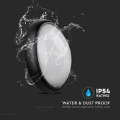 12W LED Full Oval Ceiling Lamp Black Body IP54 3000K