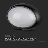 12W LED Full Oval Ceiling Lamp Black Body IP54 3000K