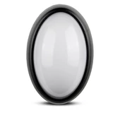 12W LED Full Oval Ceiling Lamp Black Body IP54 3000K