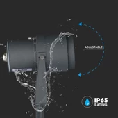 12W LED Garden Spike Lamp Grey Body 3000K