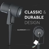 12W LED Garden Spike Lamp Grey Body 3000K