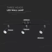 13.5W Led Wall Lamp 3000K Black