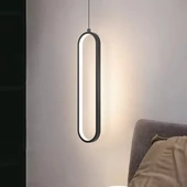 V-TAC 13W függő ovális csillár, fekete házzal, meleg fehér fénnyel - SKU 10076