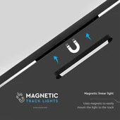 V-TAC 14W lineáris LED lámpatest Slim 48V mágneses sínhez, meleg fehér - SKU 10243
