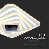 V-TAC 150W Dekoratív szögletes mennyezeti lámpa, fényerőszabályozható, CCT - SKU 15356